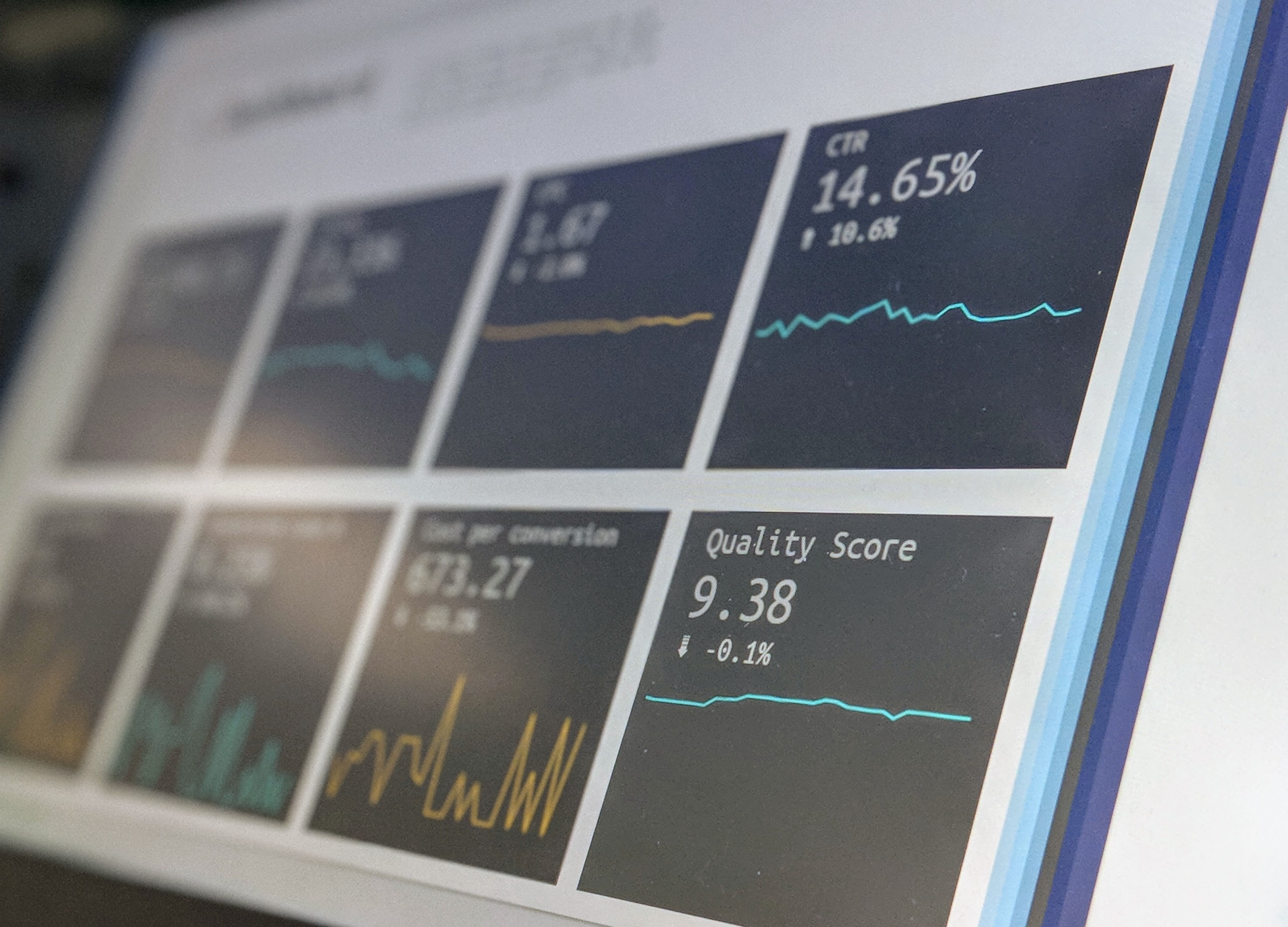 Mockup of a data analytics dashboard